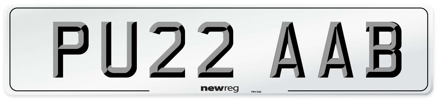 PU22 AAB Number Plate from New Reg